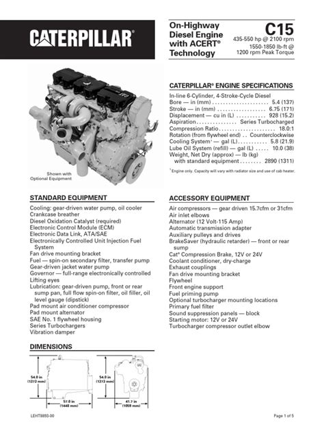 C15 ACERT Petroleum Engine Dry Manifold. . Cat c15 acert torque specs